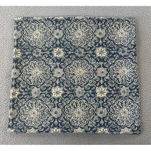 Pottery Barn Pillow Cover 24x24 Blue Medallion Cotton Linen Boho